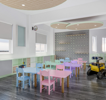 现代亲子餐厅 儿童餐厅 儿童桌椅 儿童家具 儿童椅子